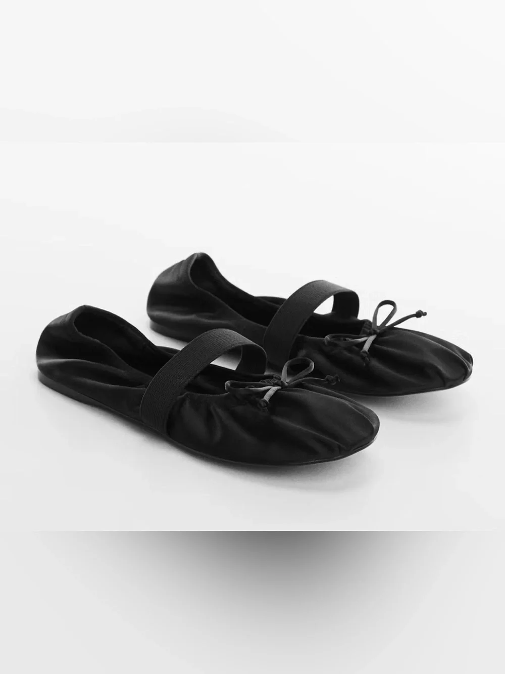 Black Ballet Flats with Strap - Mango